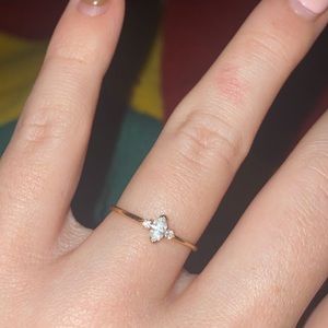 WEDDING RING - PROMISE RING MARQUISE CUT REAL DIAMOND 14K GOLD